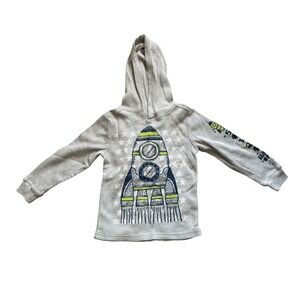 Kids Headquarters Boys Hoodie Size 5‎ Gray Rocket Ship Blast Off Long Sleeve